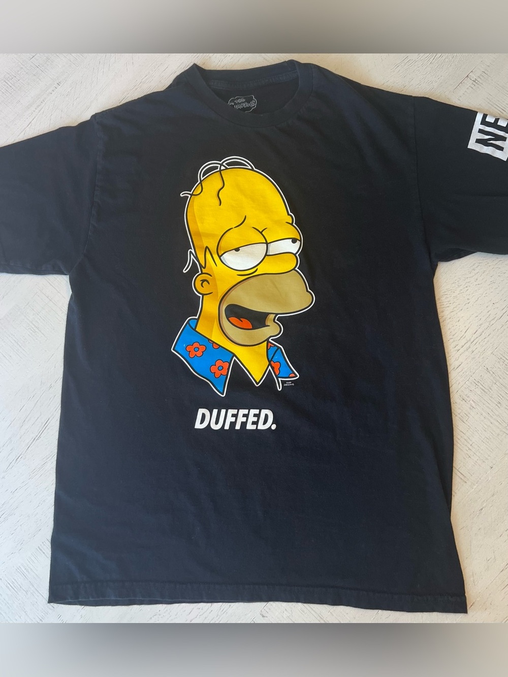 Neff Black Homer Simpson Duffed Graphic Tee